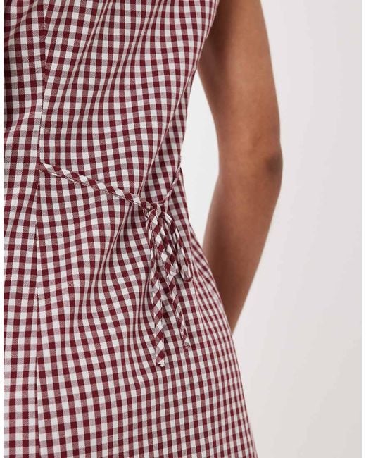 Nobody's Child Pink Slash Neck Tailo Button Down Sleeveless Mini Dress
