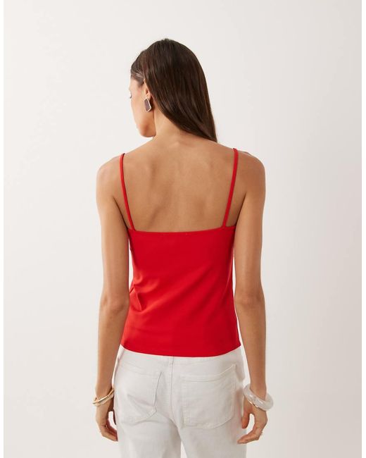 Mango Red Polyamide Strappy Cami Top