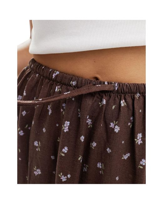 Falda larga marrón escalonada estilo bohemio con estampado Cotton On de color Brown