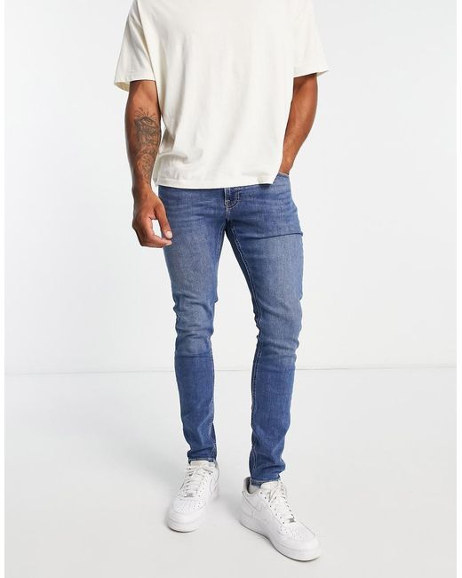 Vaqueros De Corte Pitillo Con Desgastado Malone De -Azul Lee Jeans de hombre de color Blue