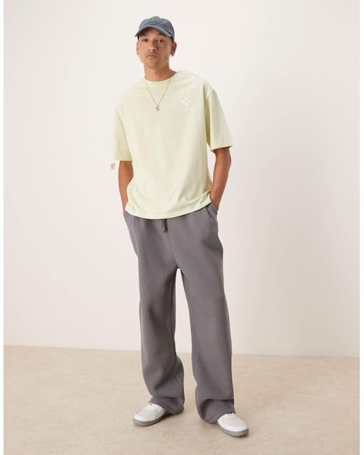 SELECTED Natural Oversized T-shirt With Circle Backprint for men