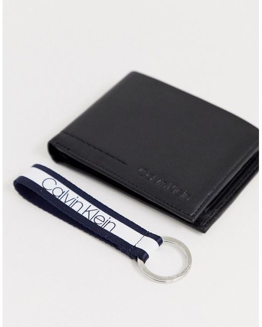 Coffret cadeau portefeuille à deux volets et porte-clés Calvin Klein pour  homme en coloris Noir | Lyst