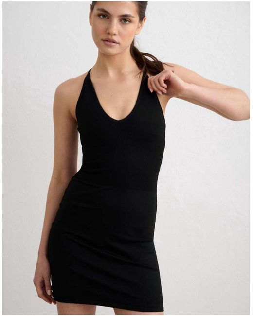 Aim'n Black Shape Seamless Deep Cut Dress
