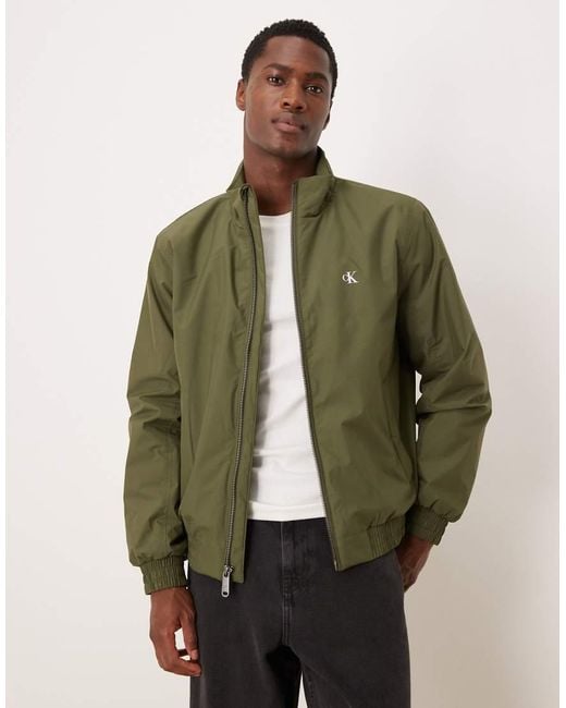 Calvin Klein Green Padded Ripstop Harrington Jacket for men