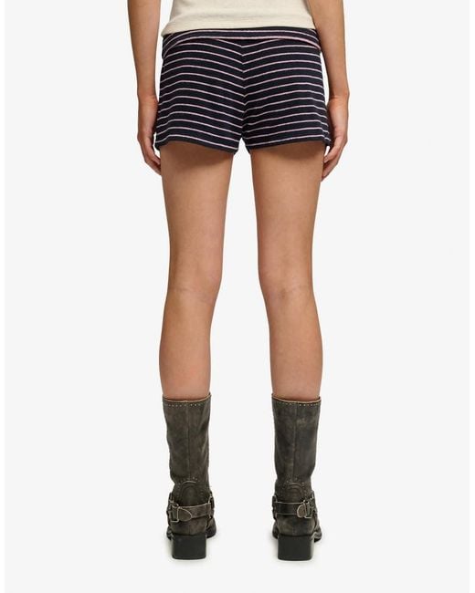 Superdry Blue Athletic Essentials Fold Over Towelling Shorts