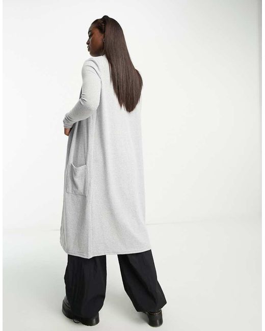Noisy May White Lightweight Longline Cardigan