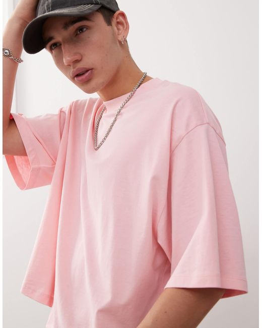 Collusion Pink Boxy Relaxed T-shirt for men
