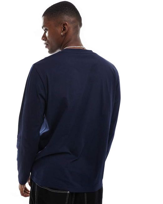 Gant Blue Embroidered Long Sleeve T-Shirt for men