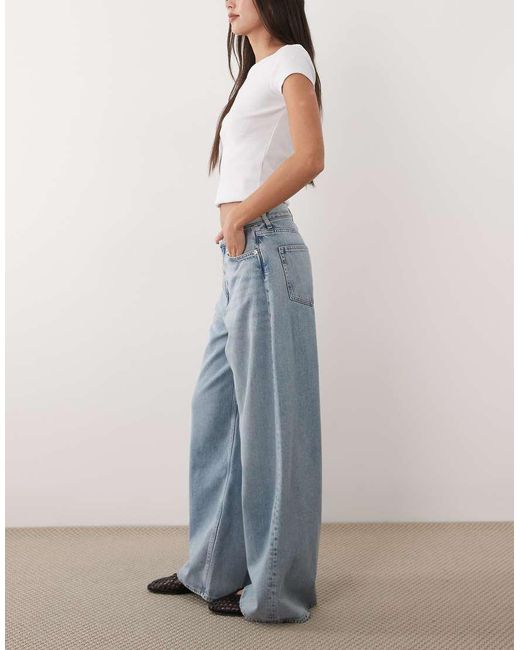 ARKET Blue Cedar High Rise Wide Leg Jeans