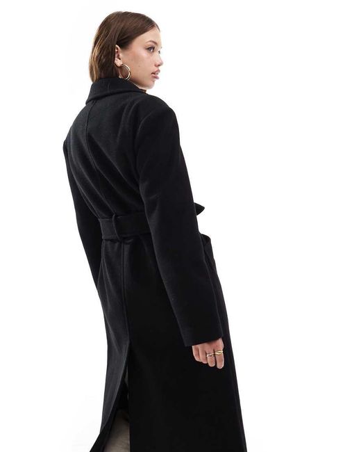 Miss Selfridge Belted Wrap Formal Coat in Black Lyst UK