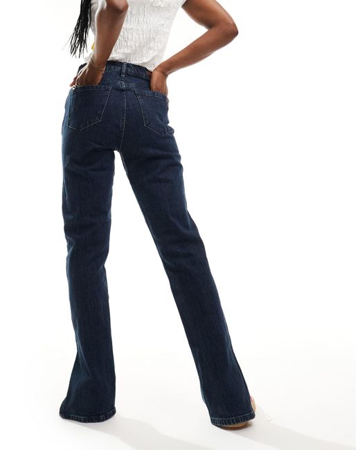 Blank NYC Blue Straight Leg Jeans With Split Hem