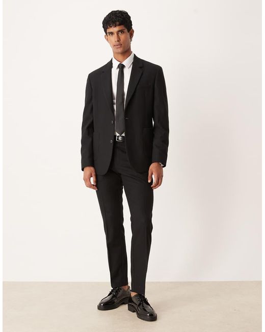 ASOS Black Slim Wool Mix Suit Jacket for men