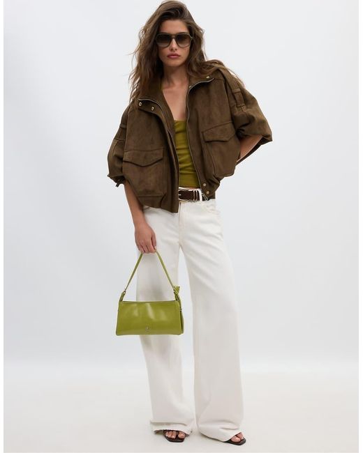 Stradivarius Brown Oversize Faux Suede Jacket