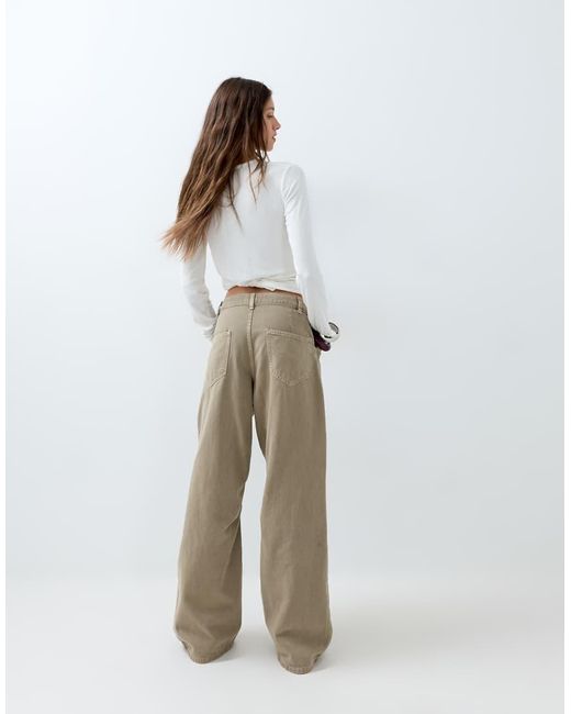 ASOS Natural Cargo Pants With Knee Seams