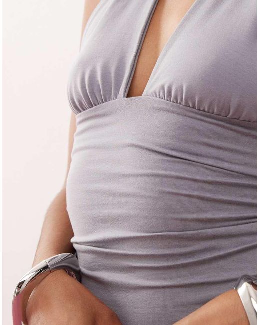 Weekday Purple Deep Halter Neck Top