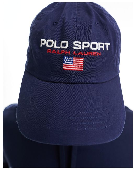 Polo Ralph Lauren Blue Sport Capsule Logo Twill Baseball Cap for men