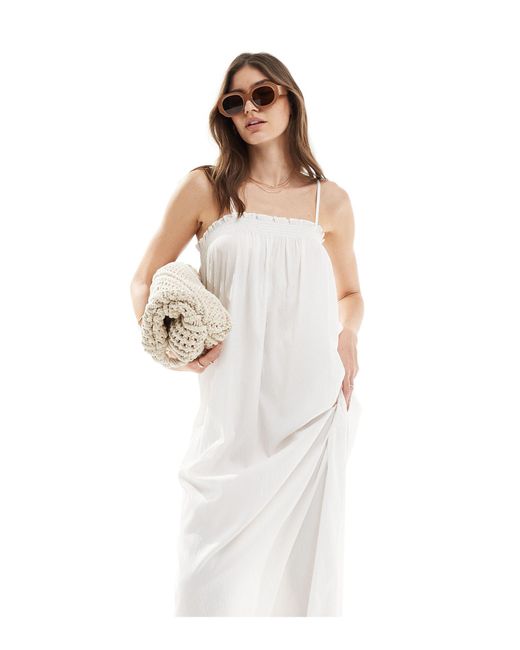 Pretty Lavish White Strappy Oversized Midaxi Dress
