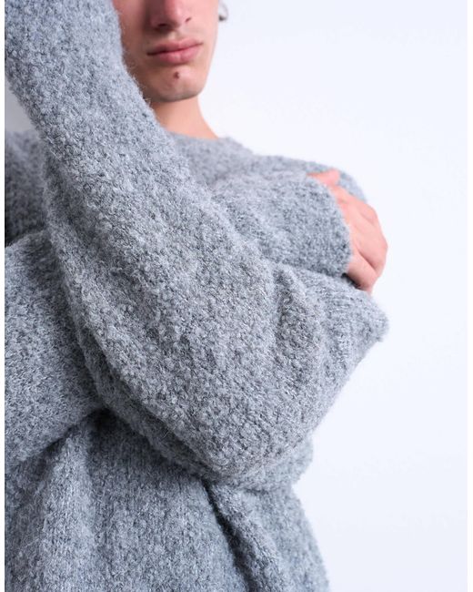 Pull décontracté en maille bouclée - clair Topman pour homme en coloris Gray