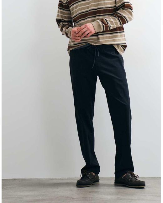 Jack & Jones White Straight Fit Drawstring Trousers for men