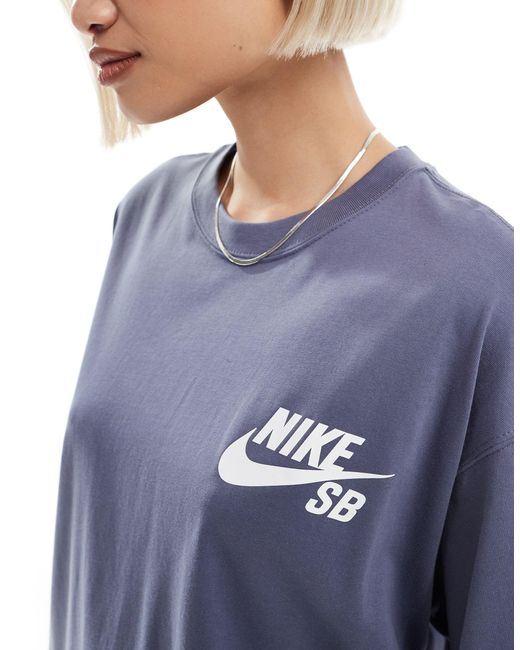 Camiseta con logo en el pecho Nike de color Blue