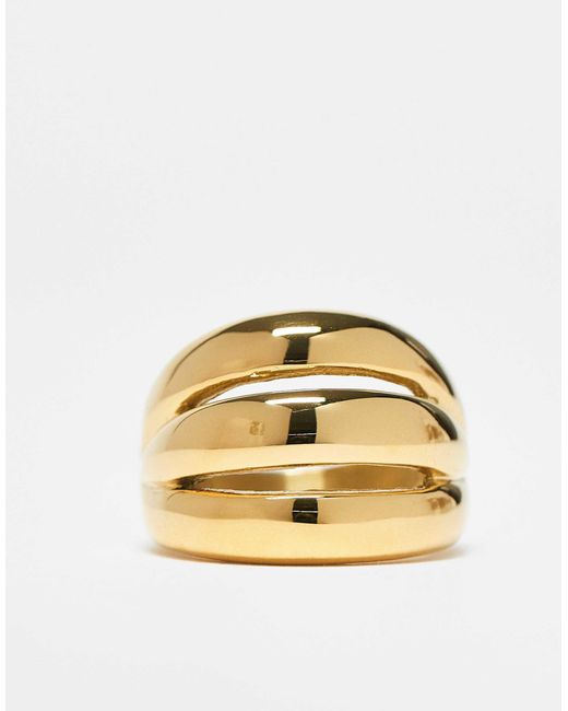 Kaiia Metallic – exklusiver, dreireihiger, klobiger edelstahlring