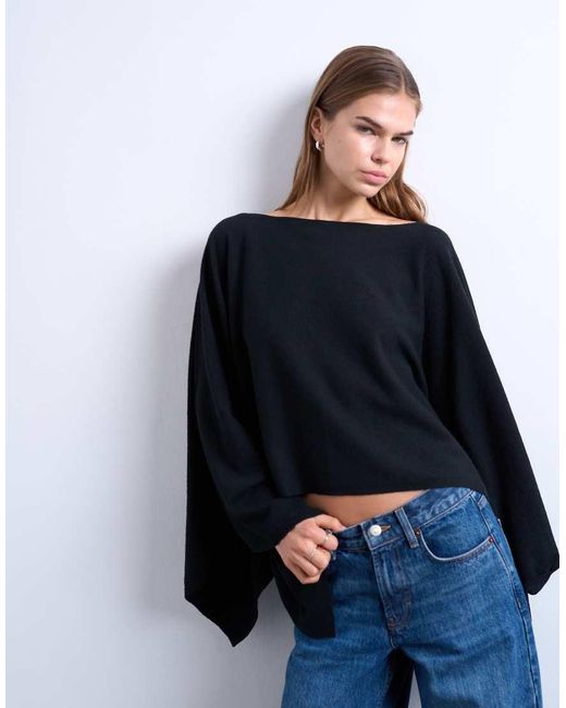 TOPSHOP Gebreide Poncho in het Blue