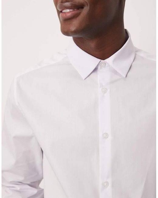 Camicia Elegante Regular di ASOS in White da Uomo