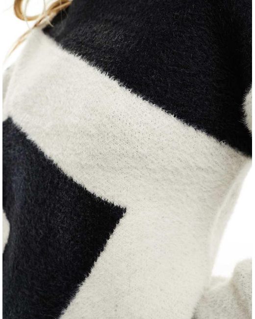 Vila Pluizige Trui Van Co-Ord Set Met Print in het White