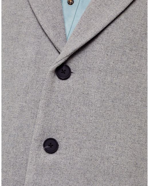 Topman Dropped Shoulder Coat With Wool In Grey For Men Lyst Uk Topman Dropped Shoulder Coat With Wool, Topman Grey Peacoat