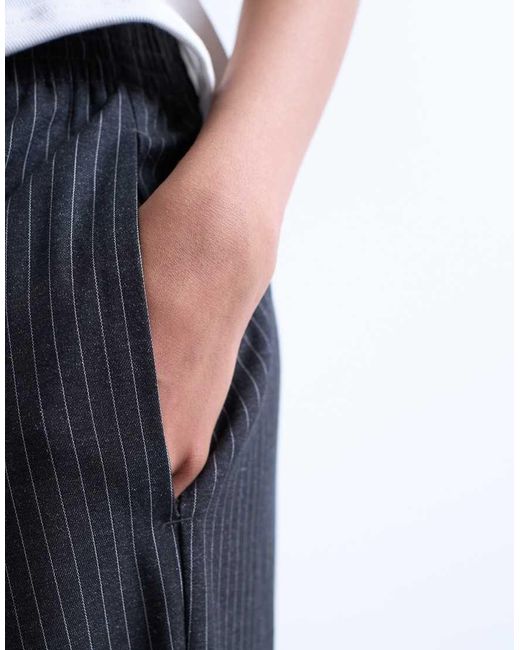 TOPSHOP White Pinstripe Boxer Jogger