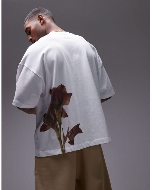 Topman White Premium Extreme Oversized Fit T-shirt With Front And Back Pressed for men