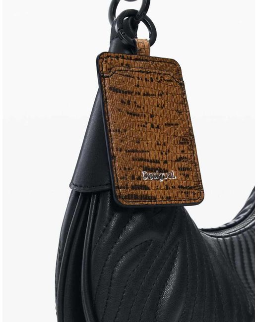 Desigual Blue Medium Oval Embossed Bag