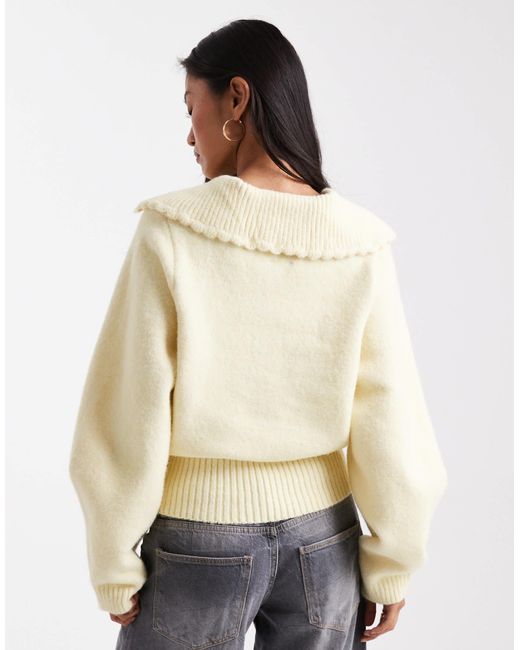 ASOS Natural Waisted Collar Jumper