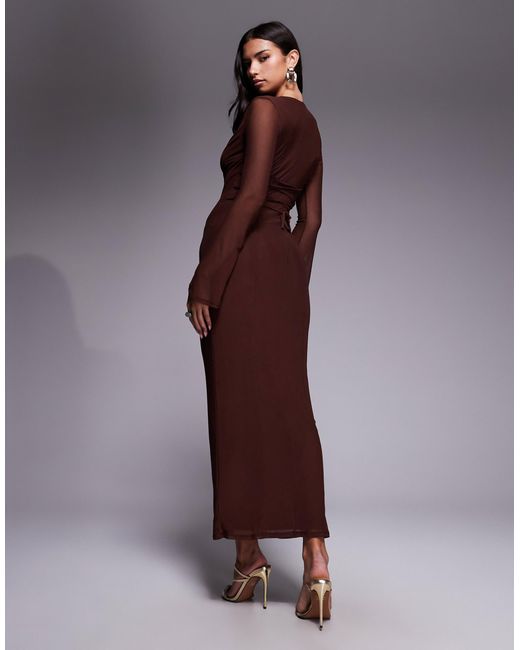 asos maxi dress long sleeve Asos Design Square Neck Maxi Long Sleeve Asos Evening Long Dresses Long Sleeve Plain Maxi Dress