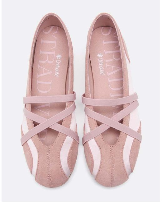 Stradivarius Pink Crossover Strap Sneakerinas