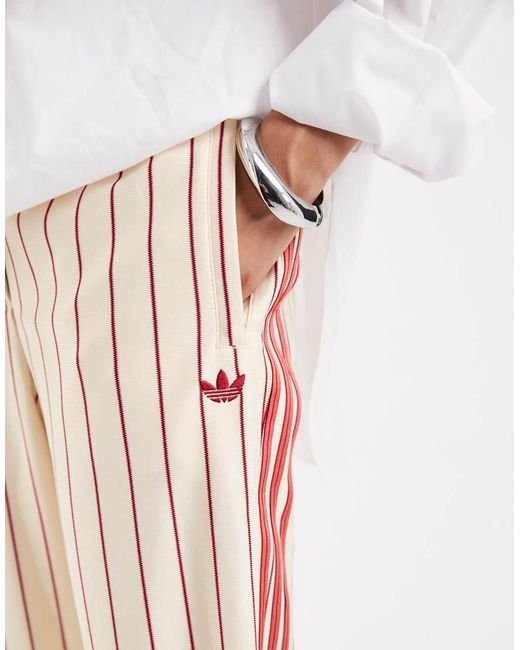 Adidas Originals White Pinstripe Firebird Track Pant