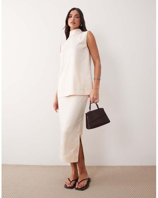 ASOS Natural Co-Ord Sleeveless High Neck Top
