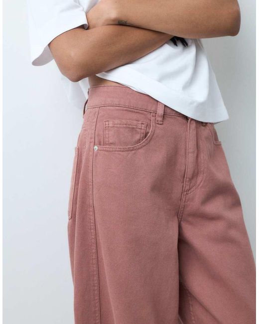 ASOS White Bow Barrel Leg Jean