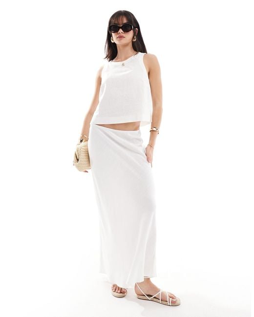 New Look White Linen Look Shell Top Co-ord