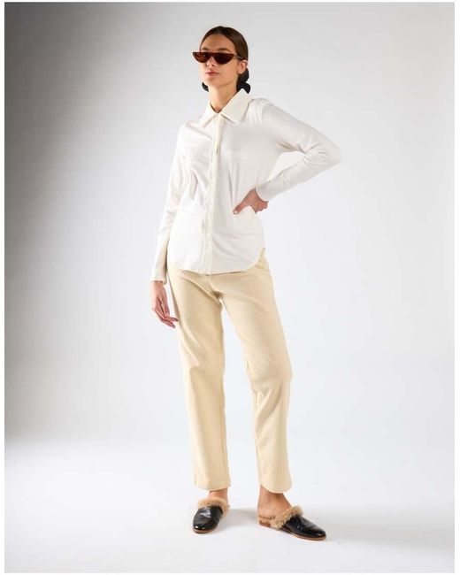 NARRATED White Slim Fit Collared Shirt