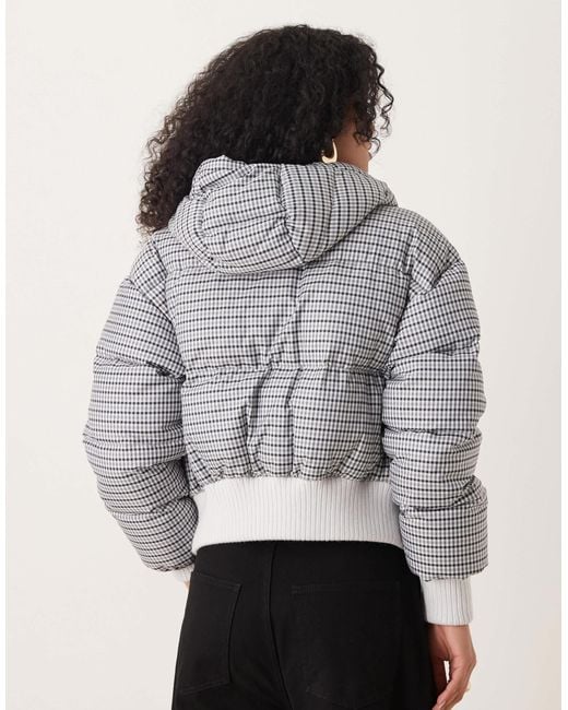 Calvin Klein Gray – kastige, karierte daunen-pufferjacke