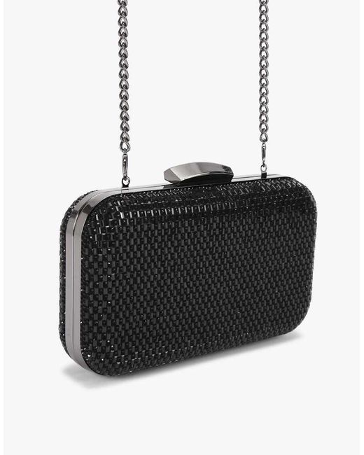 KG by Kurt Geiger Black Fleur Box Clutch