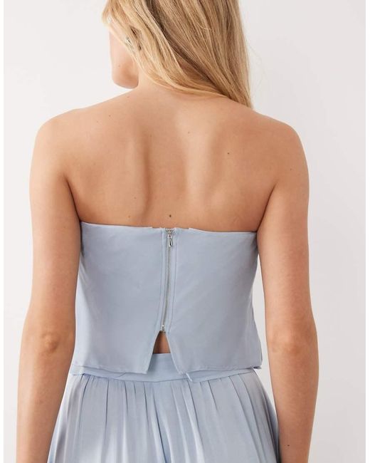 Mango Blue Azur Flowy Bandeau Top