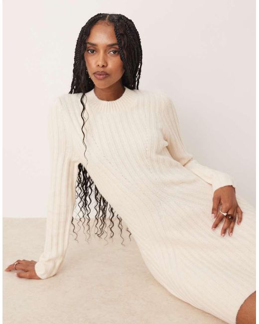 ASOS Natural Knitted Structured Mini Dress