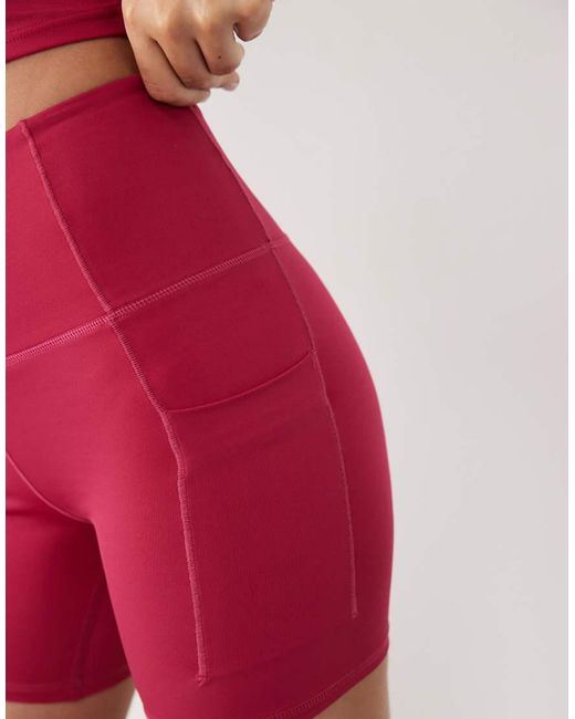 4505 Red Active Waist Snatching High Rise 5" Legging Short