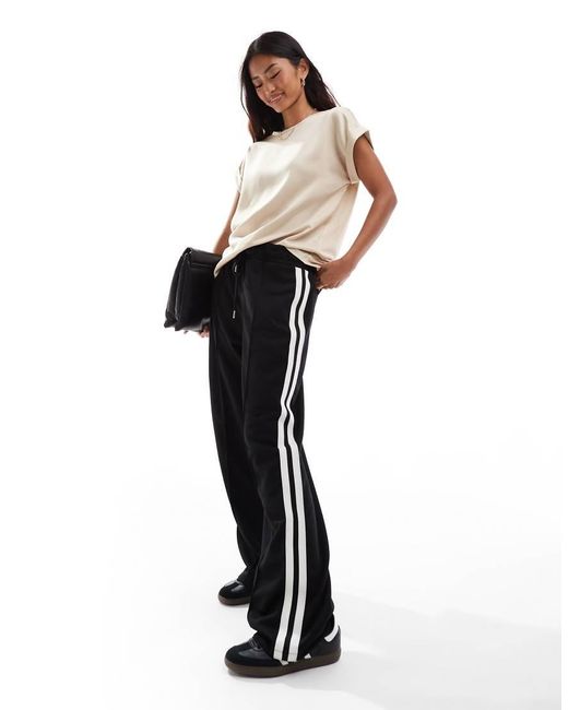 Vila White Satin Front T-shirt With Turn Up Sleeve