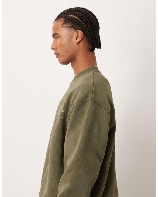 ASOS – oversize-sweatshirt in Green für Herren