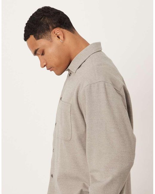 ASOS Natural Oversized Boxy Shirt for men