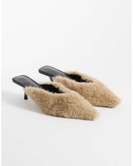 ASOS Natural Surprise Pointed Kitten Heeled Mules