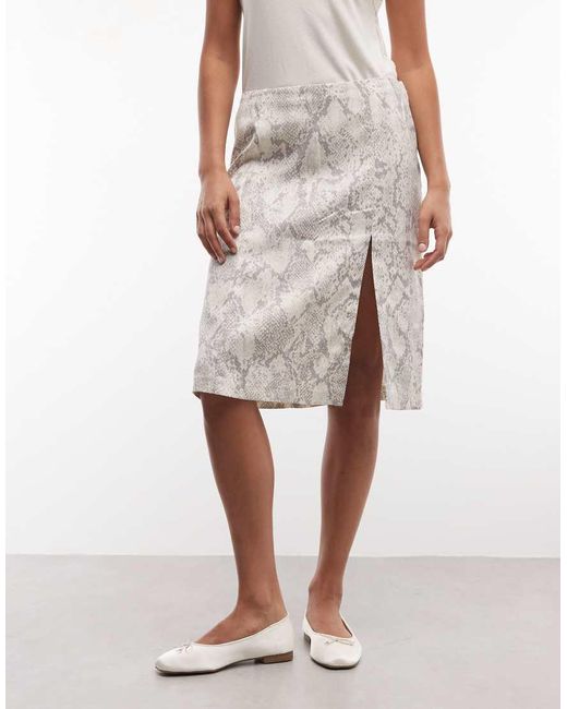 Monki White Knee Length Skirt